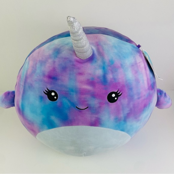 SOLD Squishmallow Hallie The Narwhal 12” Pink & Blue Tie Dye 2021 Retired NWT - Picture 3 of 10